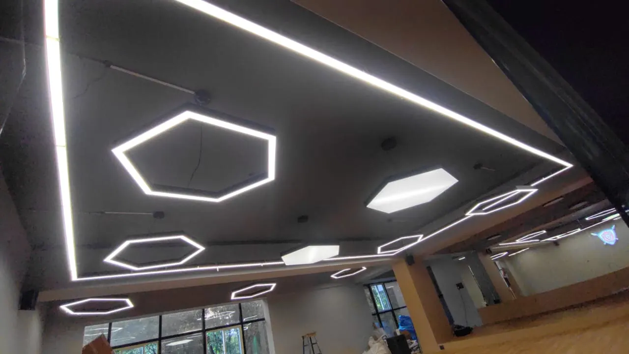 Custom hexagon frame luminaires